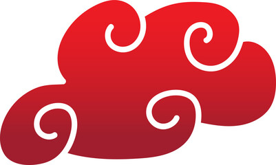Fototapeta premium red chinese cloud oriental style element design