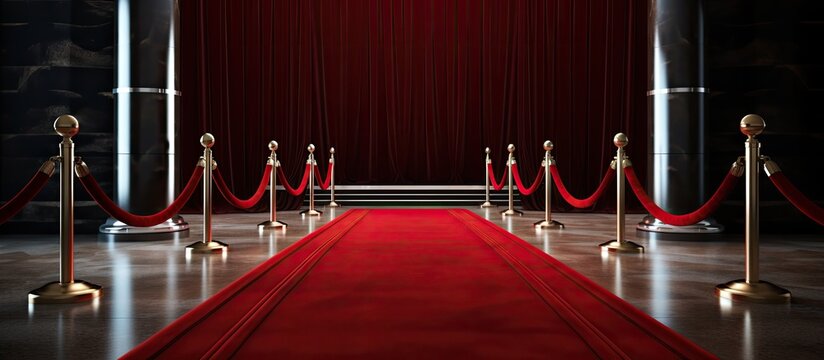 Red Carpet arrival for a star reception With copyspace for text
