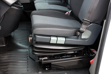Adjustable truck drivers seat. Cargo Van driver seat. Driver adjustments suspension seat. Captain van seat. Cargo Van interior. Cargo Van inside.