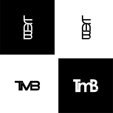 tmb initial letter monogram logo design set