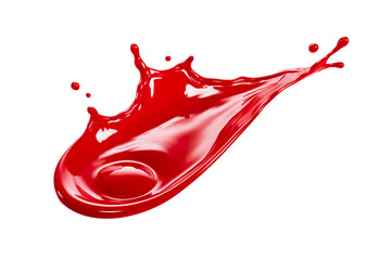 red drop and splash of ketchup or sauce isolated on a white background PNG