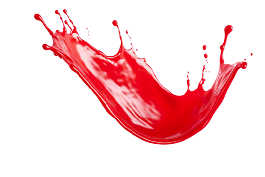 red drop and splash of ketchup or sauce isolated on a white background PNG