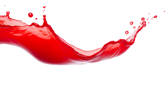 red drop and splash of ketchup or sauce isolated on a white background PNG