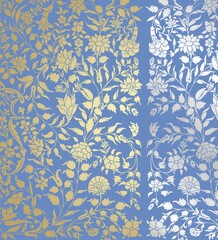 wedding card design, traditional paisley floral pattern , royal India	