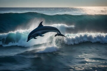 Fototapeta premium dolphin jumping out of water