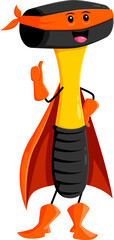 Cartoon mallet tool superhero vector character