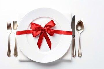 Christmas table white plate