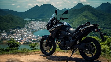 motorcycle on the mountain