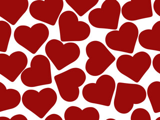 Seamless background of red hearts. Vector illustration