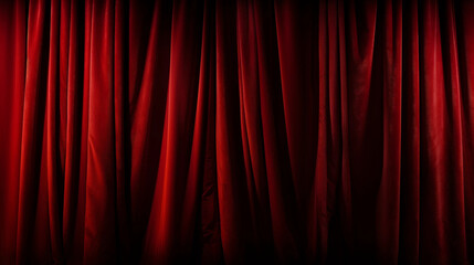 dark closed red theatre curtain in the style of laurent durieux