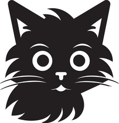 Contemporary Cat Badge Shadowy Feline Insignia