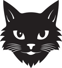 Monochromatic Prowling Kitty Sleek and Minimal Black Cat Icon