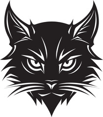 Elegant Cat Profile Graphic Design Moonlit Meow Black Cat Logo