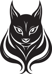Geometric Grace Cat Icon Stealthy Panther Bold Insignia