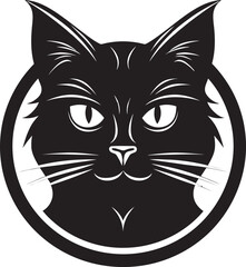 Moonlit Meow Black Cat Logo Prowling Panther Vector Art