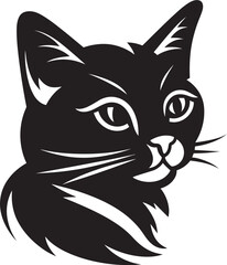 Mysterious Artistry in Vector Form Prowling Kitty Emblem of Beauty