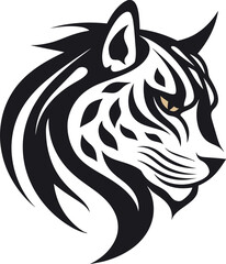 Nighttime Sprint Cheetah Logo Pouncing Cheetah Vector Art