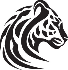 Stealthy Hunter Bold Insignia Elegant Feline Profile Graphic Design