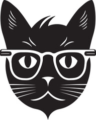 Vectorized Cats Eyes Silhouette of a Graceful Whiskered Cat