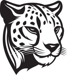 Sleek Lines Midnight Sprint Symbol Graceful Cheetah Head Icon Geometric Appeal