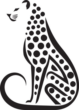 Graceful Tail Vectorized Cheetah Crest Shadowy Paws Abstract Cheetah Design