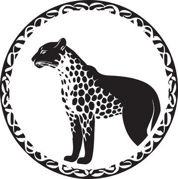 Sprint with Style Modern Cheetah Icon Elegant Hunter in Darkness Logo Design