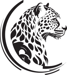 Elegant Tail and Paws Symbol Artistic Panther Profile