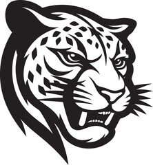 Abstract Cheetah Grace in Monochrome Pouncing Panther Iconic Cheetah Logo