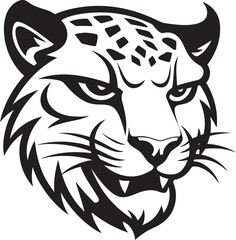 Elegant Feline Profile Graphic Design Moonlit Sprint Cheetah Logo