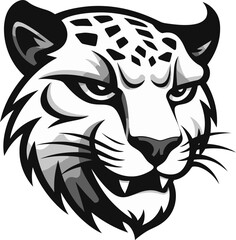 Stealthy Hunter Bold Cheetah Insignia Elegant Feline Profile Graphic Design