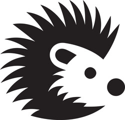 Abstract Spiny Artistry in Black Sleek and Mysterious Hedgehog Emblem
