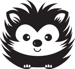Silhouette of a Spiky Defender Vectorized Monochrome Hedgehog Icon
