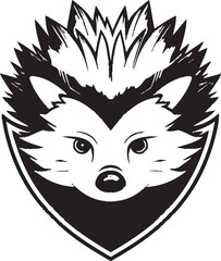 Nocturnal Artistry of the Hedgehog Sleek and Abstract Spiky Emblem