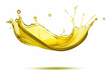 Olive or engine oil splash, cosmetic serum liquid isolated on white background, 3d illustration with Clipping path, Generative AI