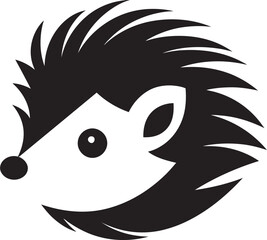 Sleek and Prickly Defender Emblem Nocturnal Guardian in Monochrome
