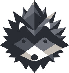Vectorized Monochrome Hedgehog Icon of Protection Abstract Protections Elegance
