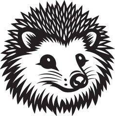 Minimal Hedgehog Elegance in Vector Art Abstract Roller Symbol of Shadows