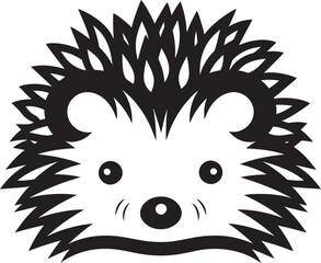 Eyes of the Spiky Sentinel Emblematic Art Black Hedgehog Silhouette Elegance Defined
