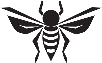 Graceful Wings Vectorized Hornet Crest Shadowy Stripes Abstract Hornet Design