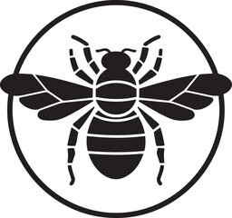 Buzzing with Style Modern Hornet Icon Elegant Insect Warrior in Darkness Logo Design