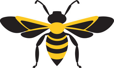 Abstract Hornet Power in Monochrome Vector Hornet Silhouette Timeless Symbol