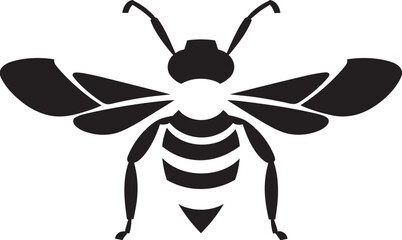Aggressive Elegance Black Hornet Emblem Abstract Hornet Power in Monochrome