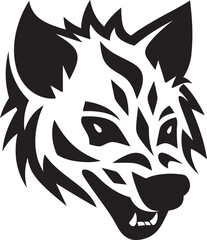 Majestic Predator Sleek Branding Artistic Hyena Symbol Monochromatic Beauty