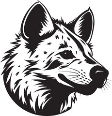 Graceful Hyena Head Icon Geometric Appeal Hunting in Vector Hyena Art