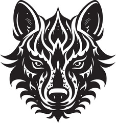 Sleek Lines Midnight Hunter Symbol Graceful Hyena Head Icon Geometric Appeal