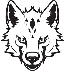 Mysterious Monochrome Mark of the Hyena Hyena Fur and Paw Emblem