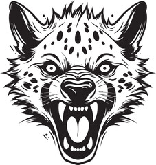 Geometric Ferocity of the Hyena Simplicity of the Hyena in Shadows Monochrome Majesty