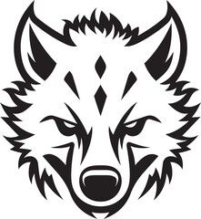 Silhouette of a Graceful Predator Geometric Emblem of Sneakiness in Black