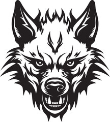 Silhouette of a Graceful Sneakiness Geometric Emblem of Ferocity in Black Simplicity