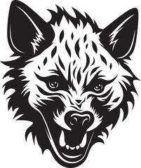 Fototapeta premium Eyes of the Crafty Stalker of Ferocity Vectorized Monochrome Hyena Icon of Cunning